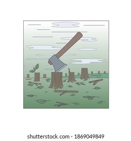 Umwelt- und Umweltprobleme. Umweltkrise. mehrfarbiges Bild auf weißem Hintergrund. Flaches Design. Vektorgrafik.