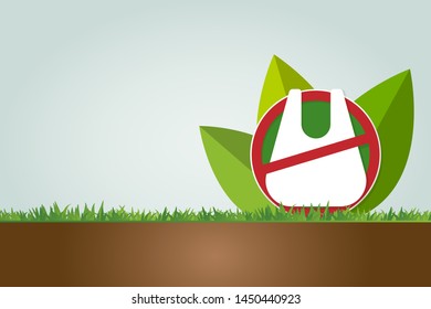 Ecology and Environmental Save World Concept,No plastic bags.Vector illustration