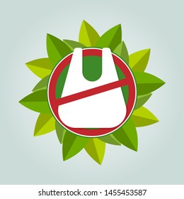 Ecology and Environmental Save World Concept,No plastic bags.Vector illustration
