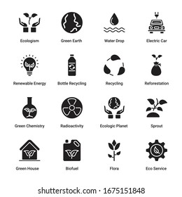  Ecology and Environmentalism Glyph Icons - Vectors 