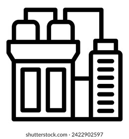 Ecology factory icon outline vector. Industry energy. Atomic burn reactor