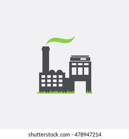 Ecology factory vector logo design template