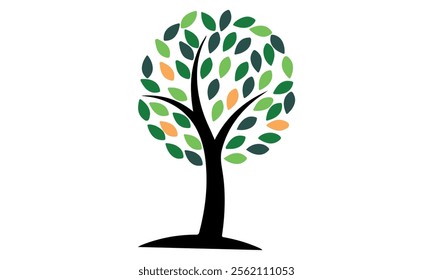 Ecology family tree logo art vector illustrator 