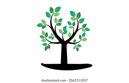 Ecology family tree logo art vector illustrator 