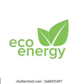 Ecology and Fan Concept, Green Leaves Around Cities Help The World With Eco-Friendly Ideas Eco energy logo template vector icon illustration. Electricity, environment.