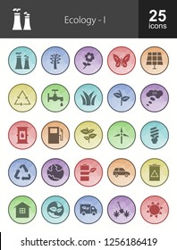 Ecology Filled Low Poly Icons
