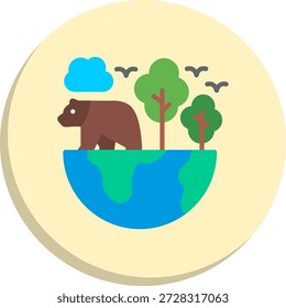 Ícone de estilo de círculo plano de ecologia