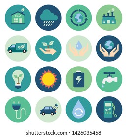 Ecology flat icon set.vector illustration