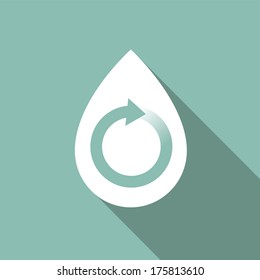 Ecology Flat Icon with shadow. Vector EPS 10.