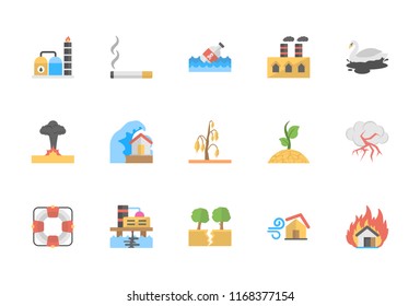 Ecology Flat Vector Icons Set