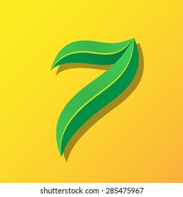 Ecology font from leaves, number 7.