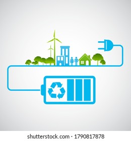 Ecology  friendly concept. save energy