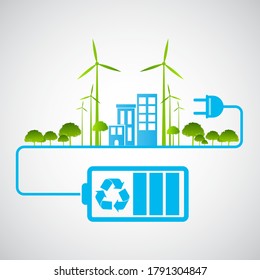 Ecology  friendly concept. save energy