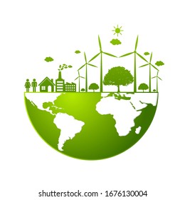 Ecology  friendly concept. save world