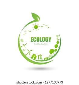 Ecology Friendly idea and sustainable concept, vector illustration