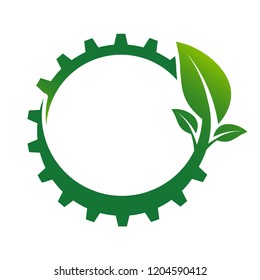 ecology gear and leaf logo