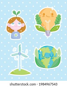 ecology girl energy world set