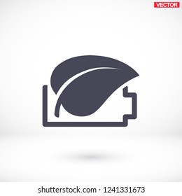 Ecology global eco friendly battery . icon. Vector  Eps 10 