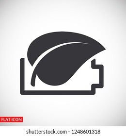 Ecology global eco friendly battery . icon. Vector  Eps 10 