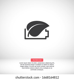 Ecology global eco friendly battery . icon. Vector Eps 10 . Lorem Ipsum Flat Design