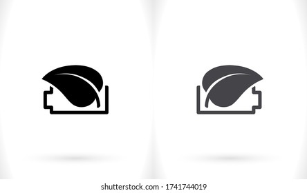 Ecology global eco friendly battery . icon. Vector  Eps 10 . Lorem Ipsum Flat Design 