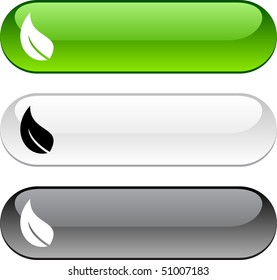 Ecology glossy buttons. Three color version.