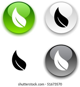 Botones de vector redondo brillante de ecología.