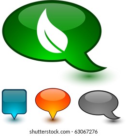  Ecology glossy speech vector icons.