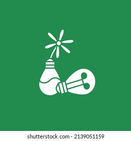 Ecology glyph icon. Recycled materials decor. Light bulb for flowers. Modern interior decoration. Recycling concept. Filled flat sign. Isolated silhouette vector illustration