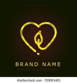 Ecology golden metallic logo