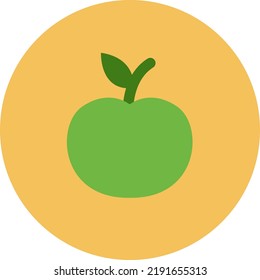 manzana verde ecológica, ilustración, vector sobre fondo blanco.