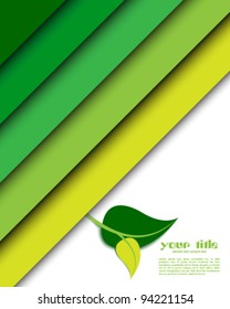 ecology green background card with leaf