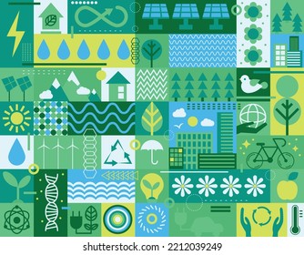 Ecology green background nature planet protection care recycling save concept. Earth day background