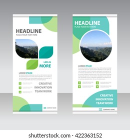 Ecology green Business Roll Up Banner flat design template ,Abstract Geometric banner Vector illustration set