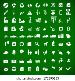 ecology & green energy icons set 81 - sustainable development concept