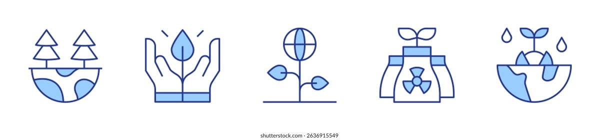 ecology, green energy, sustainable, natural. Sustainability Icon vector illustration. Line Duotone style. Editable stroke.