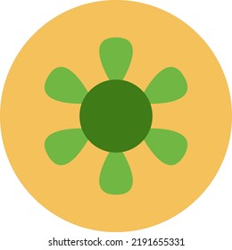 Flor verde ecológica, ilustración, vector sobre un fondo blanco.