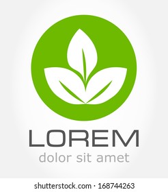 Ecology green icon. Vector leaf