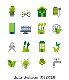 ecology and green idea icon set over white background. colorful design. vector illustration