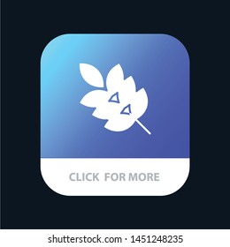 Ecology, Green, Leaf, Plant, Spring Mobile App Button. Android and IOS Glyph Version