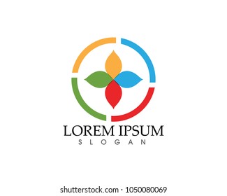Ecology Green Leaf Simple Icon Symbol logo