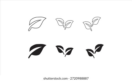 ecology green leafs icon set on background	