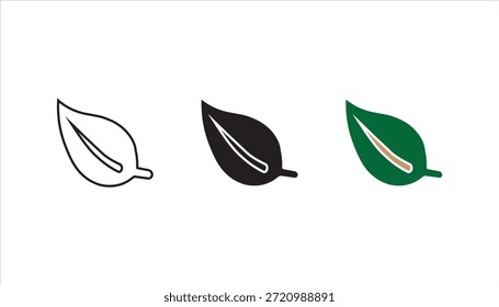 ecology green leafs icon set on background	