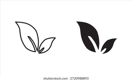 ecology green leafs icon set on background	