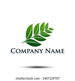 Ecology Green Leaves Icon Vector Logo Template Illustration Design