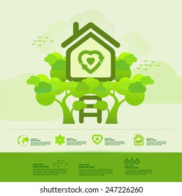 Ecology  green planet vector