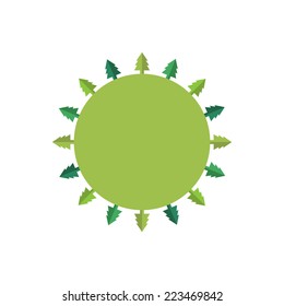 Ecology green tree concept. Flat company element. Vector shape.