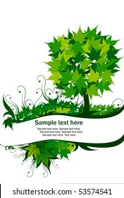 Ecology green tree with text