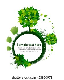 Ecology green tree with text in circle