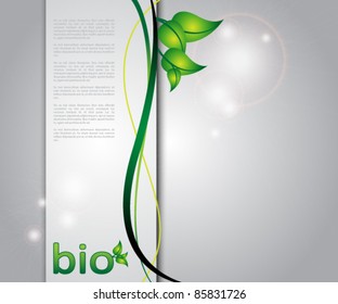 ecology grey background with leaves